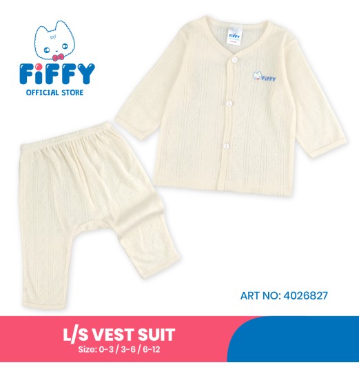 FIFFY PURE KNIT LONG SLEEVE VEST SUIT BAJU BAYI (4026827) FIFFY PURE KNIT LONG SLEEVE VEST SUIT BAJU BAYI (4026827)