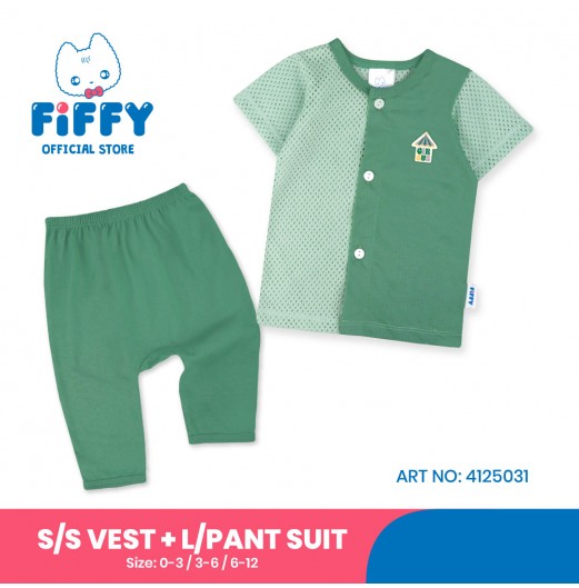 FIFFY CIRCUS BAJU BAYI SHORT SLEEVE VEST + LONG PANT SUIT (4125031)