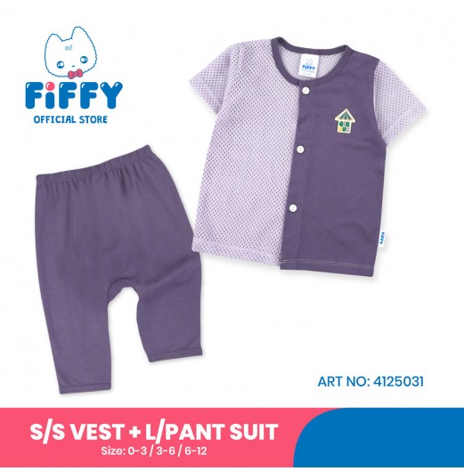 FIFFY CIRCUS BAJU BAYI SHORT SLEEVE VEST + LONG PANT SUIT (4125031)