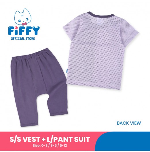 FIFFY CIRCUS BAJU BAYI SHORT SLEEVE VEST + LONG PANT SUIT (4125031)