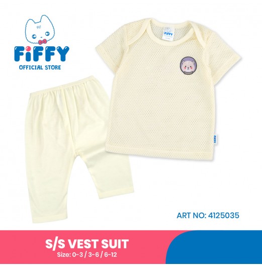 FIFFY LITTLE BEAR SHORT SLEEVE VEST + LONG PANT SUIT BAJU BAYI (4125035)