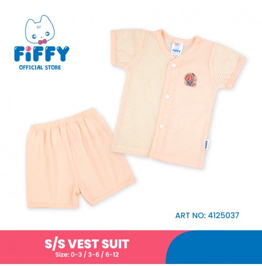 FIFFY HELLO DINO BAJU BAYI SHORT SLEEVE VEST SUIT (4125037)