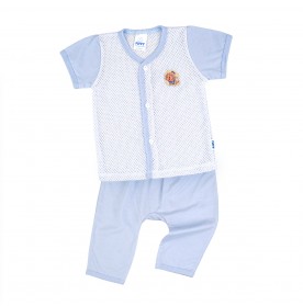 FIFFY HELLO DINO BAJU BAYI SHORT SLEEVE VEST + LONG PANT SUIT (4125038)