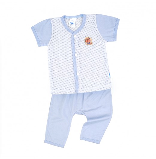 FIFFY HELLO DINO BAJU BAYI SHORT SLEEVE VEST + LONG PANT SUIT (4125038)