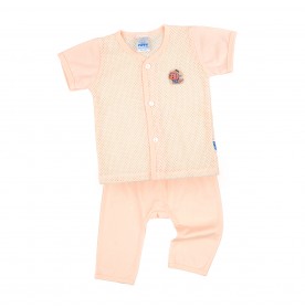FIFFY HELLO DINO BAJU BAYI SHORT SLEEVE VEST + LONG PANT SUIT (4125038)