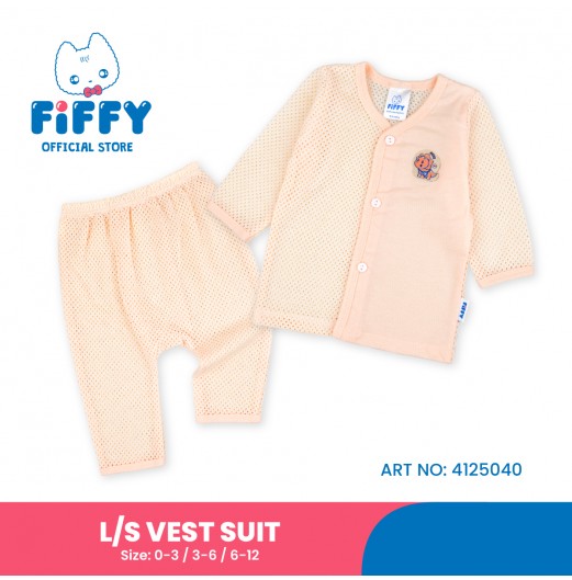 FIFFY HELLO DINO BAJU BAYI LONG SLEEVE VEST SUIT (4125040)