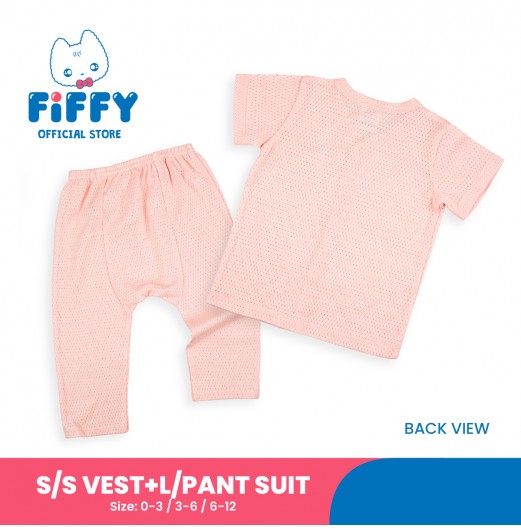 FIFFY COMFORT BAJU BAYI SHORT SLEEVE VEST + LONG PANT SUIT (4125041)