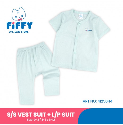 FIFFY COZY BAJU BAYI SHORT SLEEVE VEST + LONG PANT SUIT (4125044)