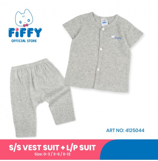 FIFFY COZY BAJU BAYI SHORT SLEEVE VEST + LONG PANT SUIT (4125044)
