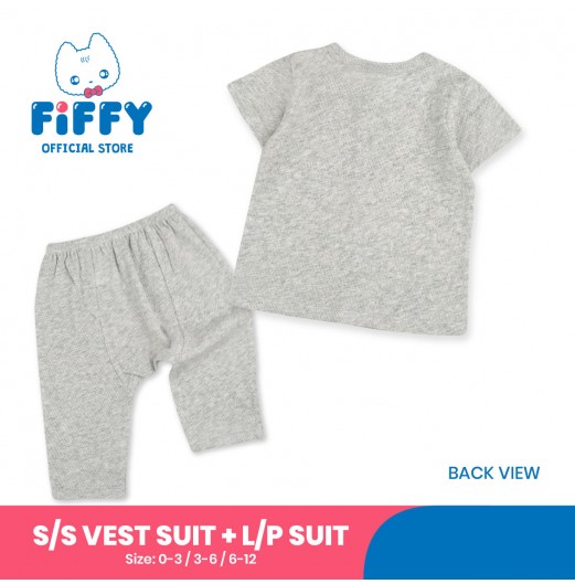 FIFFY COZY BAJU BAYI SHORT SLEEVE VEST + LONG PANT SUIT (4125044)