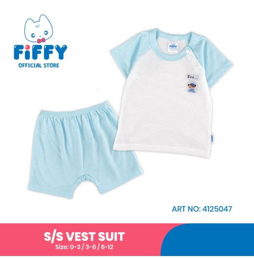 FIFFY SLEEPING BEAR SHORT SLEEVE VEST SUIT BAJU BAYI (4125047)