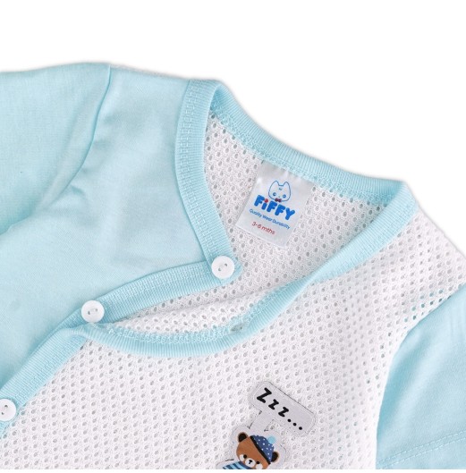 FIFFY SLEEPING BEAR SHORT SLEEVE VEST + LONG PANT SUIT BAJU BAYI (4125048)