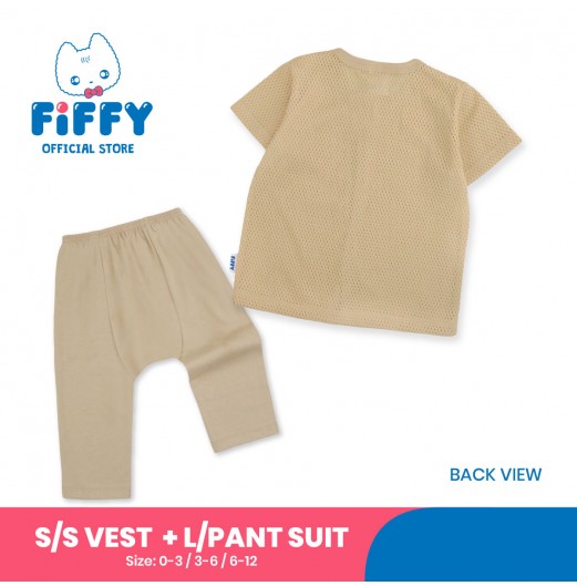 FIFFY HAPPY LIFE BAJU BAYI SHORT SLEEVE VEST + LONG PANT SUIT (4125068)