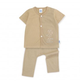 FIFFY HAPPY LIFE BAJU BAYI SHORT SLEEVE VEST + LONG PANT SUIT (4125068)