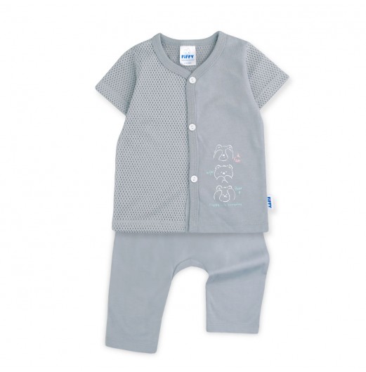FIFFY HAPPY LIFE BAJU BAYI SHORT SLEEVE VEST + LONG PANT SUIT (4125068)