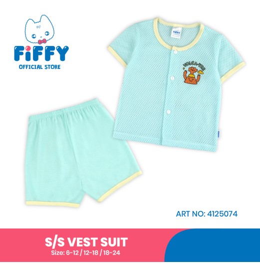 FIFFY VOLCA-YES SHORT SLEEVE VEST SUIT BAJU BAYI (4125074) FIFFY VOLCA-YES SHORT SLEEVE VEST SUIT BAJU BAYI (4125074)