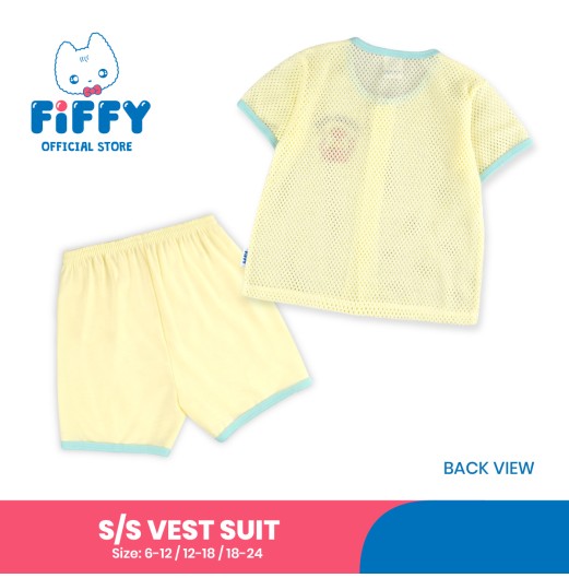 FIFFY VOLCA-YES SHORT SLEEVE VEST SUIT BAJU BAYI (4125074) FIFFY VOLCA-YES SHORT SLEEVE VEST SUIT BAJU BAYI (4125074)