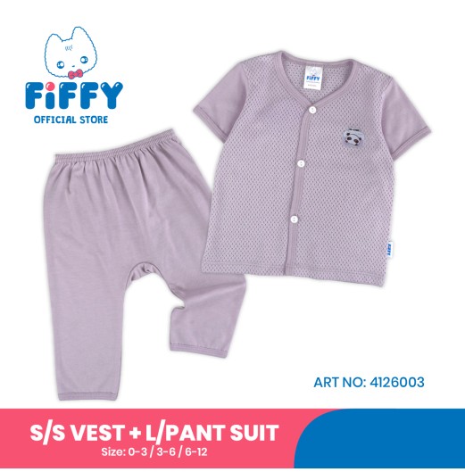 FIFFY PHOTO DAY SHORT SLEEVE VEST + LONG PANT SUIT BAJU BAYI (4126003)