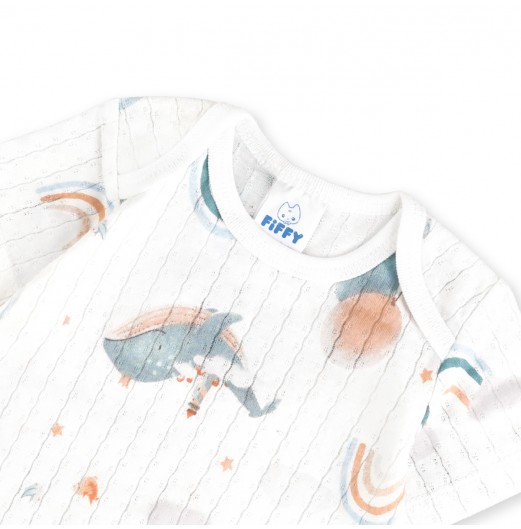 FIFFY RAINBOW WHALE BAJU BAYI T-SHIRT SUIT (4225007)