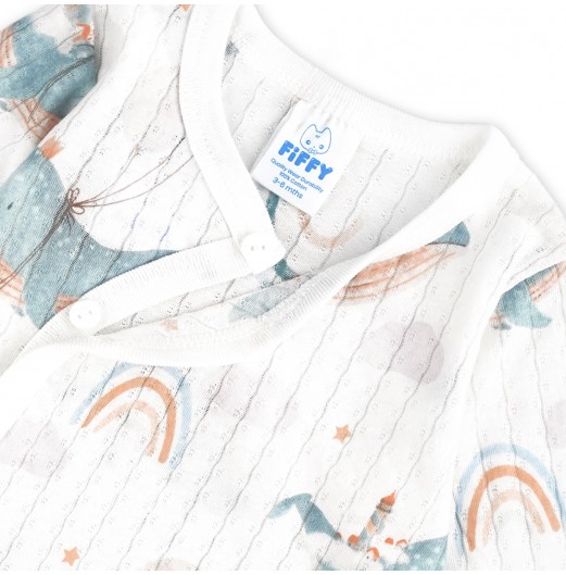 FIFFY RAINBOW WHALE BAJU BAYI LONG SLEEVE VEST SUIT (4225009)