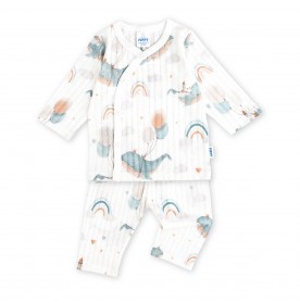 FIFFY RAINBOW WHALE BAJU BAYI LONG SLEEVE VEST SUIT (4225009)