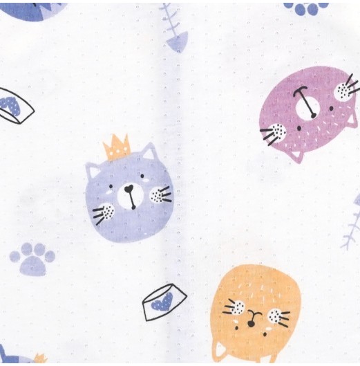 FIFFY KITTY SNACK TIME BAJU BAYI SHORT SLEEVE VEST + LONG PANT SUIT (4225011)