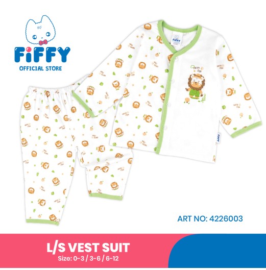 FIFFY LUCKY LION LONG SLEEVE VEST SUIT BAJU BAYI (4226003)