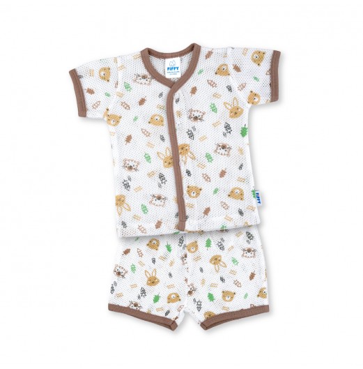 FIFFY FOREST FRIENDS BAJU BAYI SHORT SLEEVE VEST SUIT (4325008)