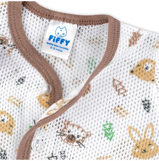 FIFFY FOREST FRIENDS BAJU BAYI SHORT SLEEVE VEST + LONG PANT SUIT (4325009)