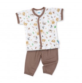 FIFFY FOREST FRIENDS BAJU BAYI SHORT SLEEVE VEST + LONG PANT SUIT (4325009)