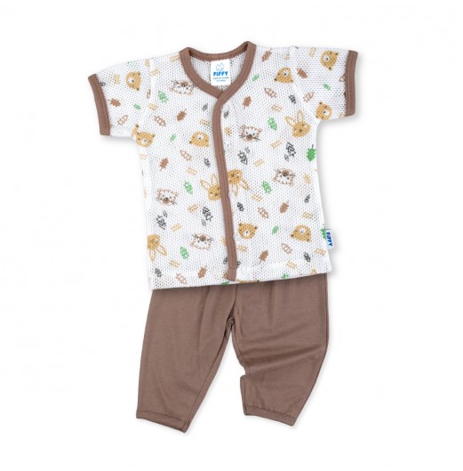 FIFFY FOREST FRIENDS BAJU BAYI SHORT SLEEVE VEST + LONG PANT SUIT (4325009)