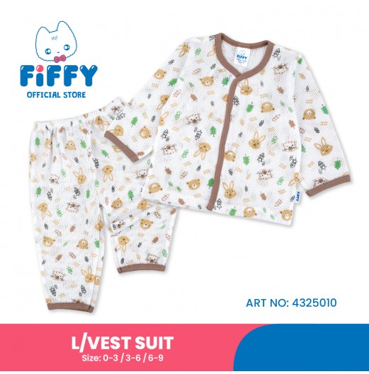 FIFFY FOREST FRIENDS BAJU BAYI LONG SLEEVE VEST SUIT (4325010)