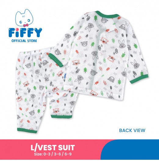 FIFFY FOREST FRIENDS BAJU BAYI LONG SLEEVE VEST SUIT (4325010)