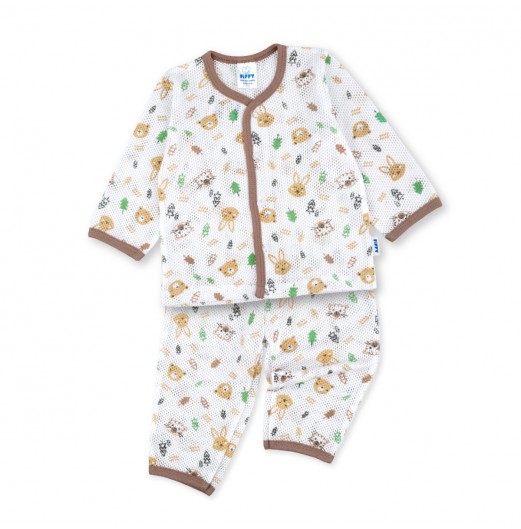 FIFFY FOREST FRIENDS BAJU BAYI LONG SLEEVE VEST SUIT (4325010)