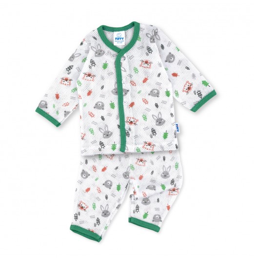 FIFFY FOREST FRIENDS BAJU BAYI LONG SLEEVE VEST SUIT (4325010)