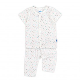 FIFFY COLOUR DOTS BAJU BAYI SHORT SLEEVE VEST + LONG PANT SUIT (4325011) FIFFY COLOUR DOTS BAJU BAYI SHORT SLEEVE VEST + LONG PANT SUIT (4325011)