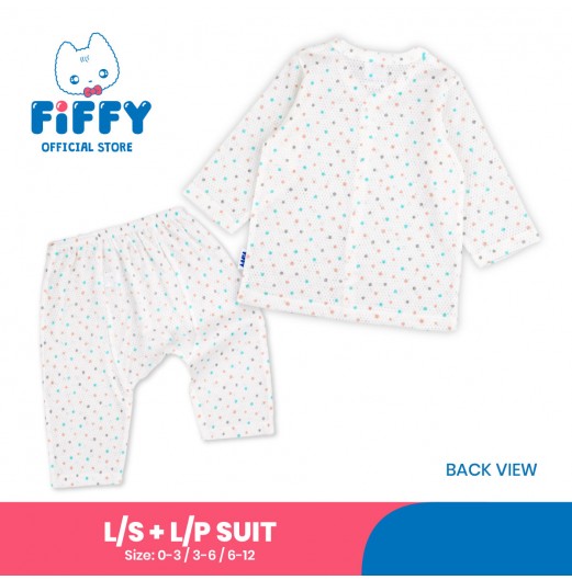 FIFFY COLOUR DOTS BAJU BAYI LONG SLEEVE VEST SUIT (4325012) FIFFY COLOUR DOTS BAJU BAYI LONG SLEEVE VEST SUIT (4325012)