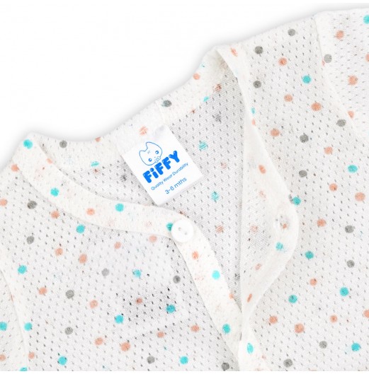 FIFFY COLOUR DOTS BAJU BAYI LONG SLEEVE VEST SUIT (4325012) FIFFY COLOUR DOTS BAJU BAYI LONG SLEEVE VEST SUIT (4325012)