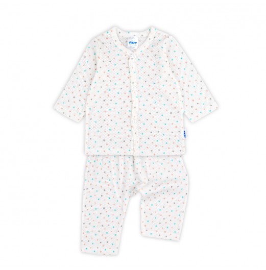 FIFFY COLOUR DOTS BAJU BAYI LONG SLEEVE VEST SUIT (4325012) FIFFY COLOUR DOTS BAJU BAYI LONG SLEEVE VEST SUIT (4325012)