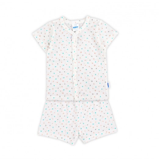 FIFFY COLOUR DOTS BAJU BAYI SHORT SLEEVE VEST SUIT (4325013) FIFFY COLOUR DOTS BAJU BAYI SHORT SLEEVE VEST SUIT (4325013)