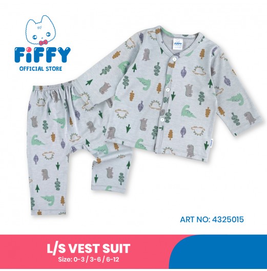 FIFFY DINO JUNGLE BAJU BAYI LONG SLEEVE VEST SUIT (4325015)