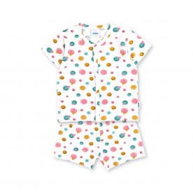 FIFFY SMILING EMOJI BAJU BAYI SHORT SLEEVE VEST SUIT (4325016)