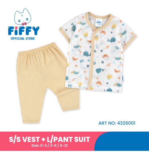 FIFFY UNDER THE SEA SHORT SLEEVE VEST + LONG PANT SUIT BAJU BAYI (4326001)