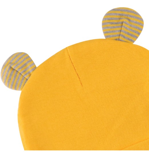 HI BEAR IM BABY HAT AND BIB SET TOPI DAN BIB BAYI - FREE SIZE (7403012)