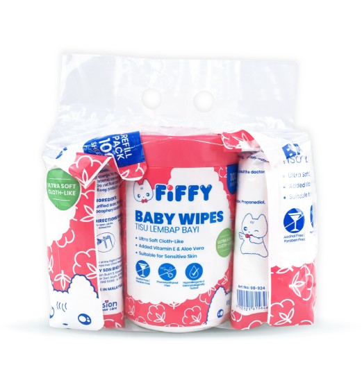 Wipes & Holders - FIFFY COMBO PACK WET TISSUE (1 CAN+ 2 REFILL PACK) FIFFY ULTRA SOFT WIPES COMBO PACK (1 CAN+ 2 REFILL PACK) 98-032