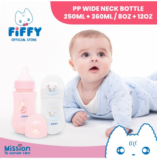 FIFFY PP WIDE NECK BOTTLE 250ML + 360ML BOTOL SUSU BAYI (98-05-002) FIFFY PP WIDE NECK BOTTLE 250ML + 360ML BOTOL SUSU BAYI (98-05-002)