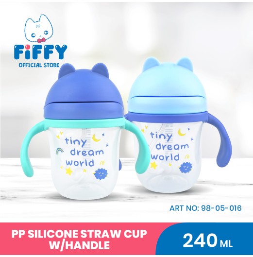 FIFFY PP SILICONE STRAW CUP WITH HANDLE (240ML) BOTOL MINUMAN BAYI (98-05-016) FIFFY PP SILICONE STRAW CUP WITH HANDLE (240ML) BOTOL MINUMAN BAYI (98-05-016)