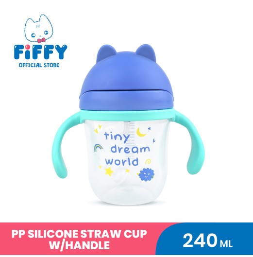 FIFFY PP SILICONE STRAW CUP WITH HANDLE (240ML) BOTOL MINUMAN BAYI (98-05-016) FIFFY PP SILICONE STRAW CUP WITH HANDLE (240ML) BOTOL MINUMAN BAYI (98-05-016)