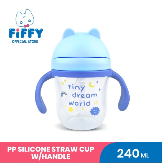 FIFFY PP SILICONE STRAW CUP WITH HANDLE (240ML) BOTOL MINUMAN BAYI (98-05-016) FIFFY PP SILICONE STRAW CUP WITH HANDLE (240ML) BOTOL MINUMAN BAYI (98-05-016)