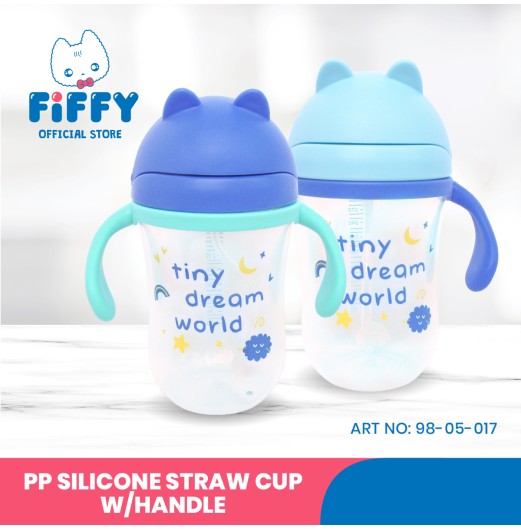FIFFY PP SILICONE STRAW CUP WITH HANDLE 360M (98-05-017) FIFFY PP SILICONE STRAW CUP WITH HANDLE 360M (98-05-017)